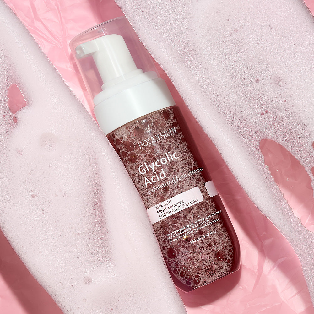 Відлущувальна пінка для обличчя HOLLYSKIN Glycolic Acid з гліколевою кислотою та екстрактом кленового соку