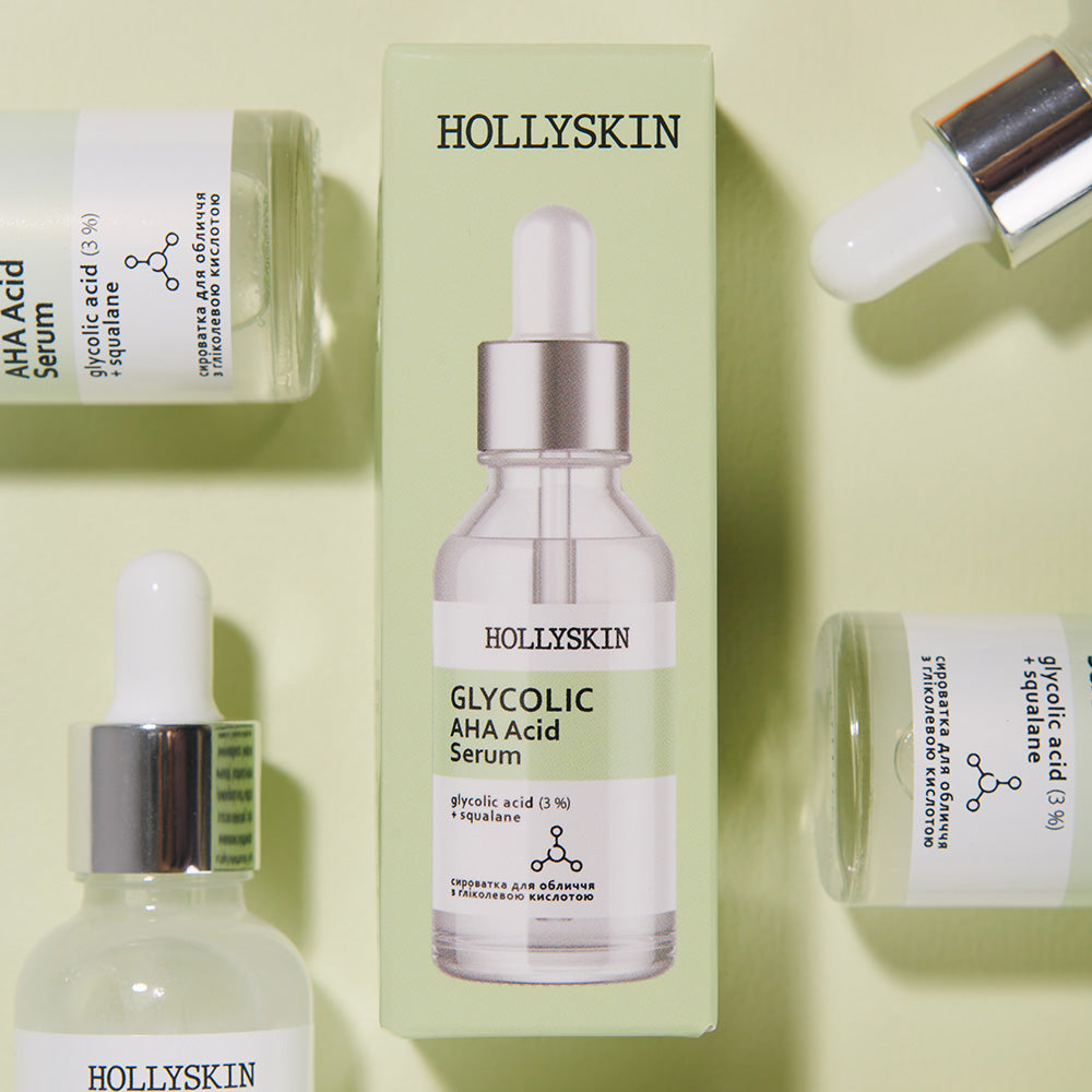 Сироватка для обличчя HOLLYSKIN Glycolic AHA Acid з гліколевою кислотою