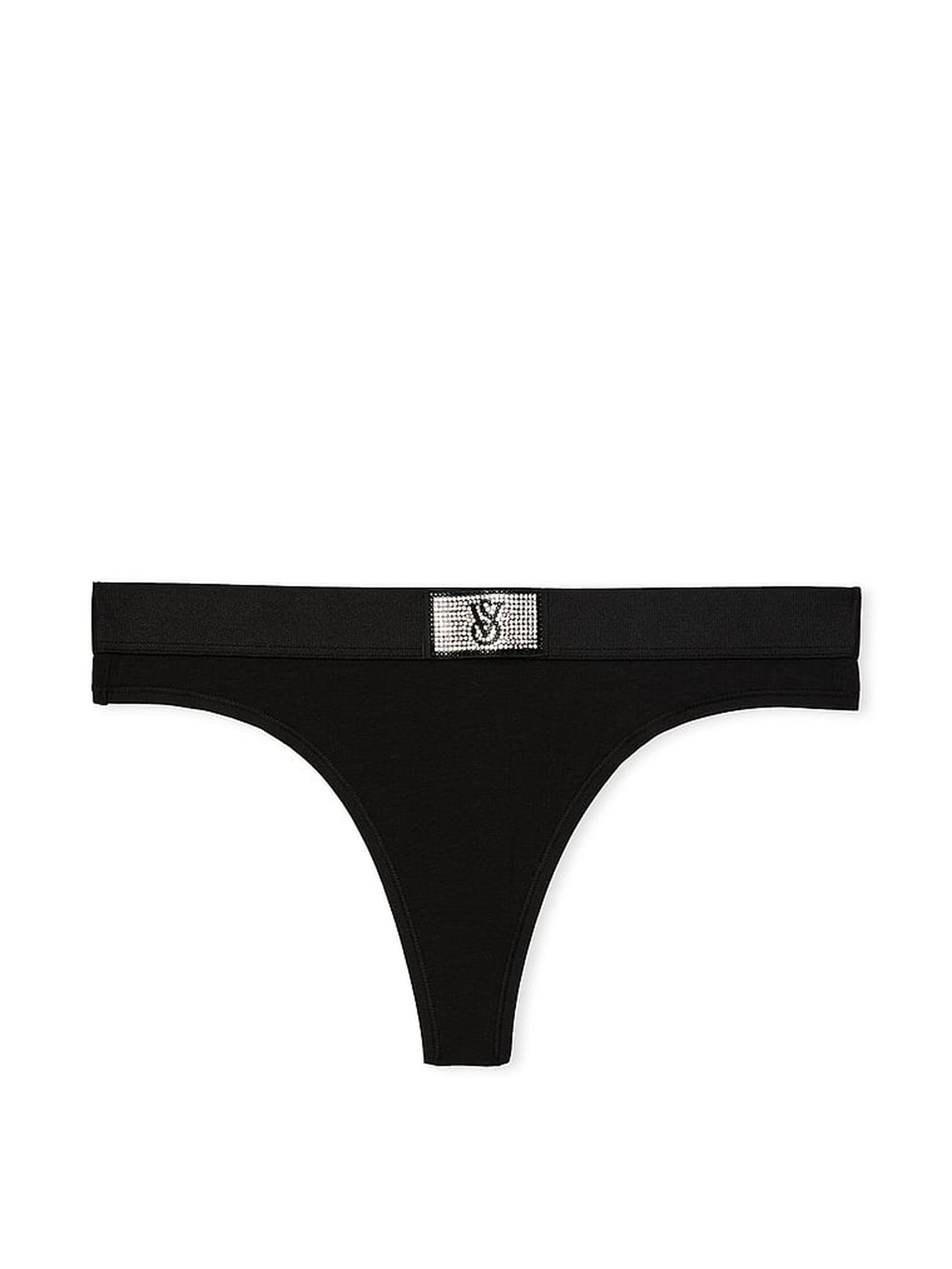 Трусики стрінги Pink Victoria's Secret Logo Cotton Shine Patch Thong Panty