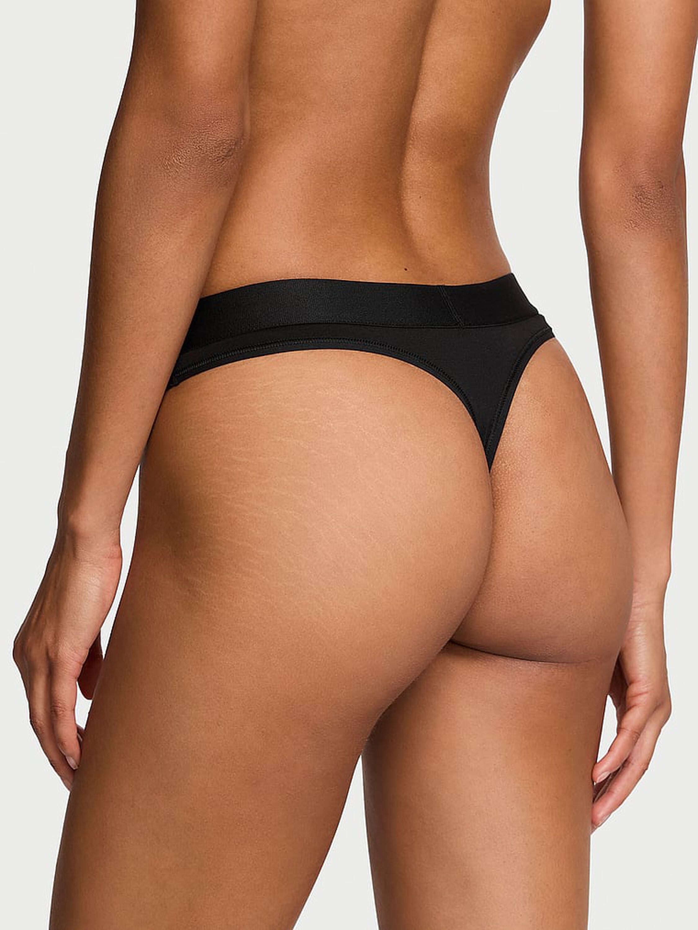 Трусики стрінги Pink Victoria's Secret Logo Cotton Shine Patch Thong Panty