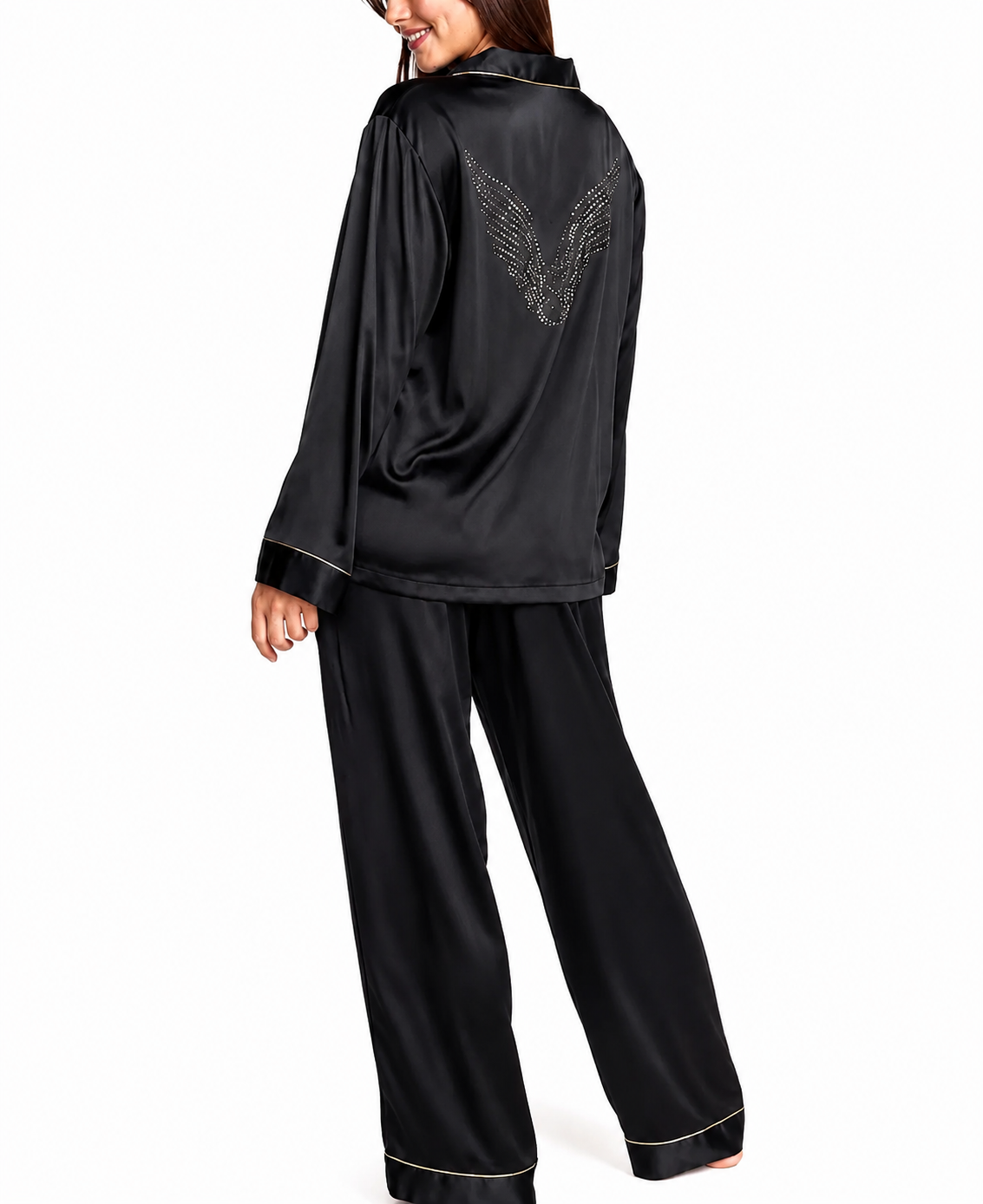 Піжама Victoria's Secret Fashion Show Satin Long Pyjamas Set Black
