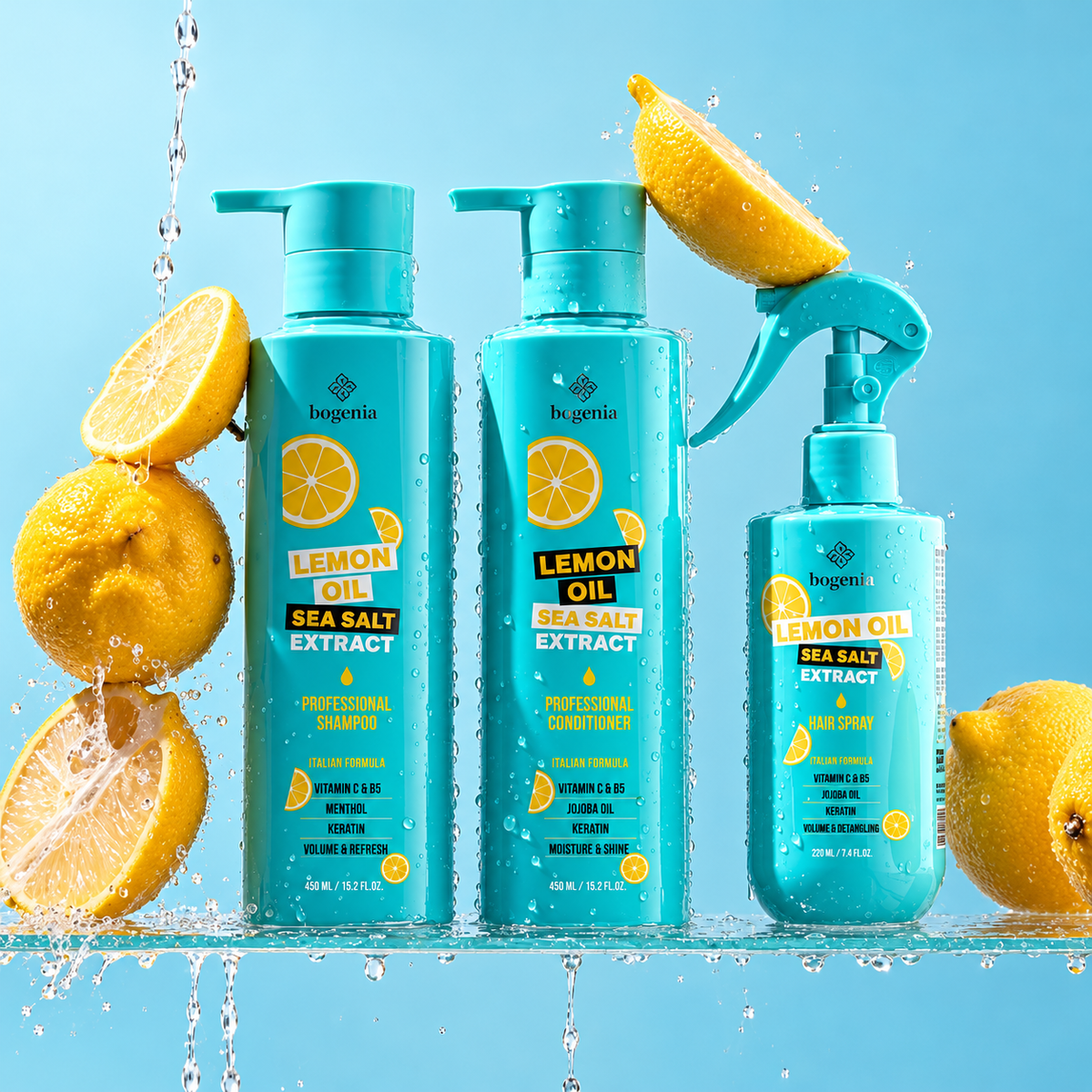 Шампунь для волосся Lemon Oil & Sea Salt Shampoo Bogenia