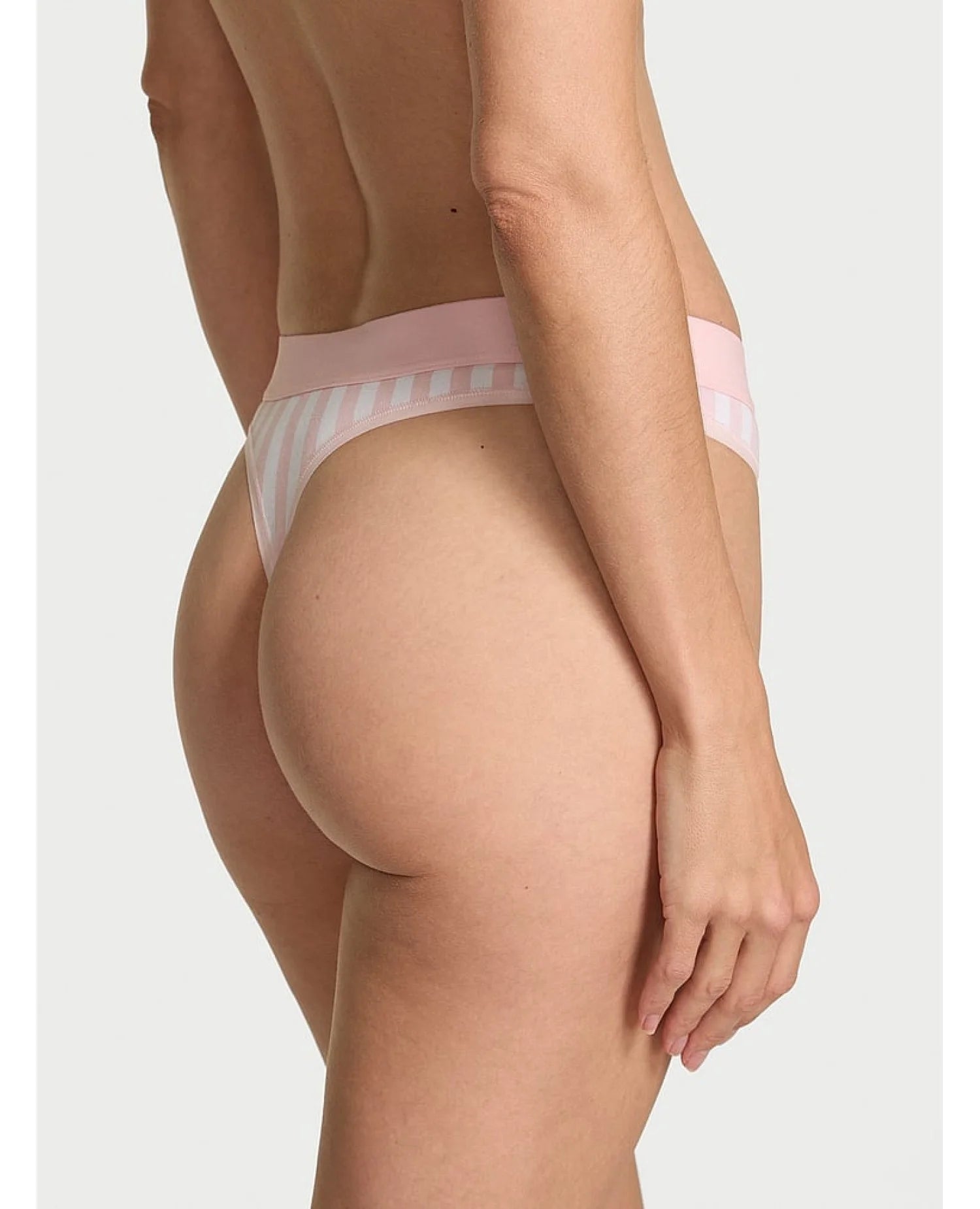 Трусики стрінги Pink Victoria's Secret Logo Cotton Shine Patch Thong Panty