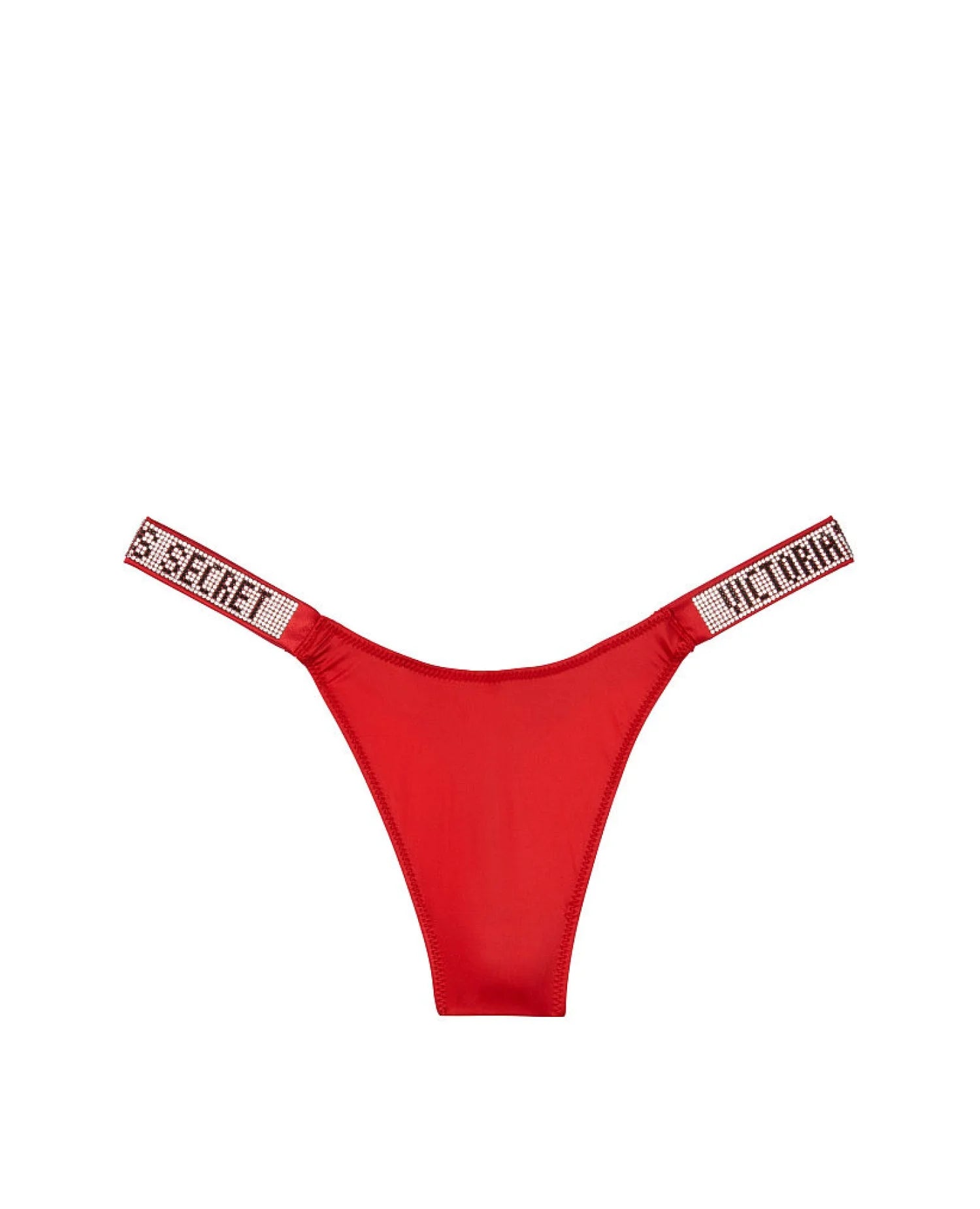 Трусики зі Стразами Victoria’s Secret Very Sexy Crystal Logo Shine Strap Thong Panty Lipstick