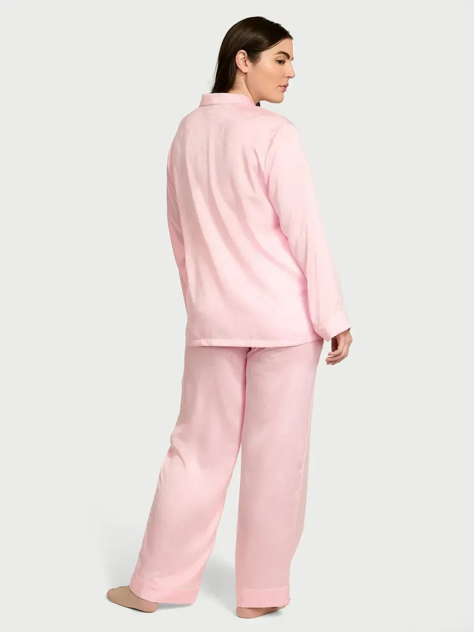 Піжама Victoria's Secret Glazed Satin Shine Long Pajama Set Pink