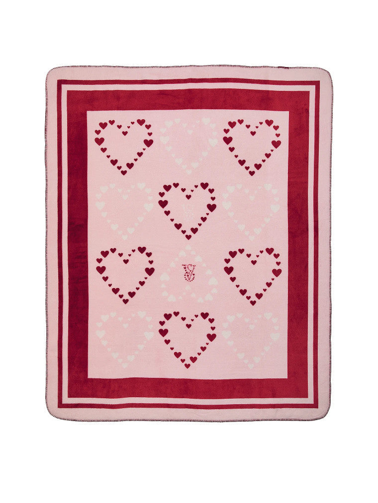 Плед Victoria's Secret Pink Hearts Cozy-Fleece Blanket
