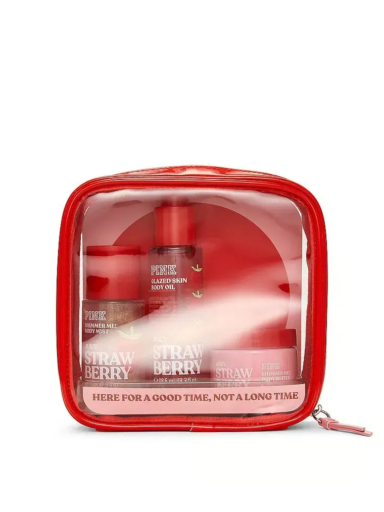 Подарунковий набір PINK Juicy Strawberry Let's Glow Away Shimmer Travel Set Victoria's Secret