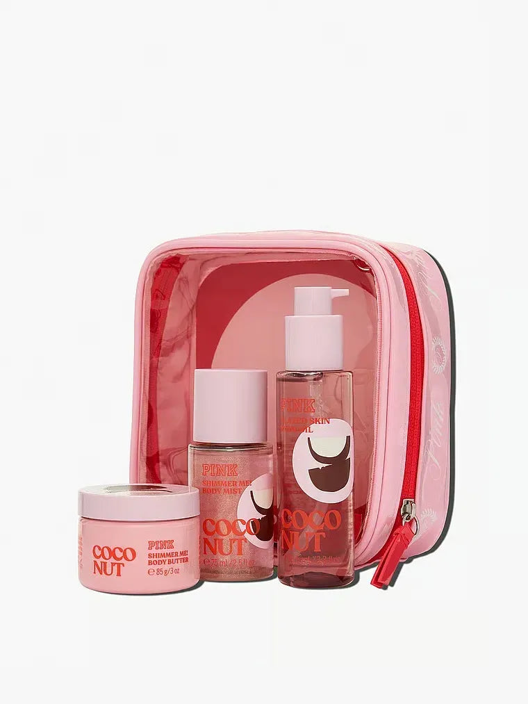 Подарунковий набір PINK Coconut Let's Glow Away Shimmer Travel Set Victoria's Secret