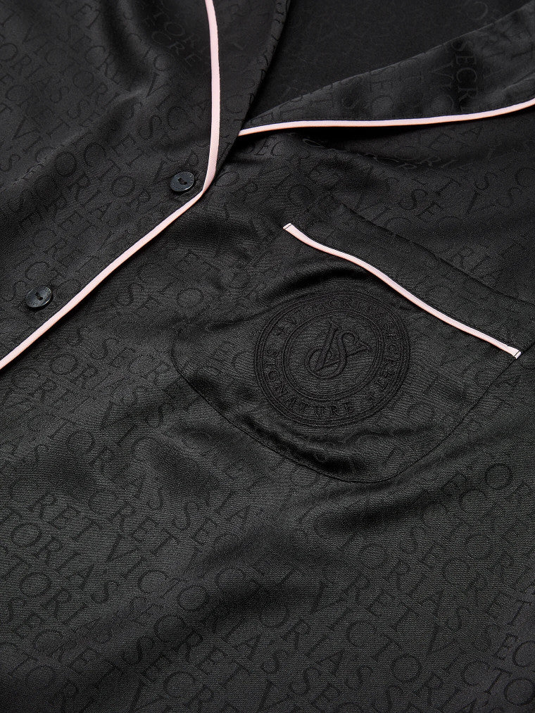 Піжама Victoria's Secret Satin Long Pajama Set Black