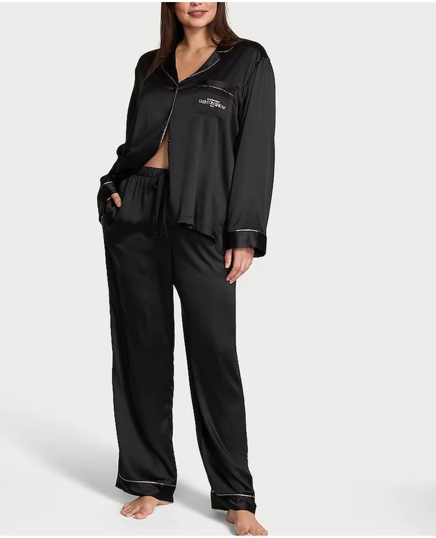 Піжама Victoria's Secret Fashion Show Satin Long Pyjamas Set Black