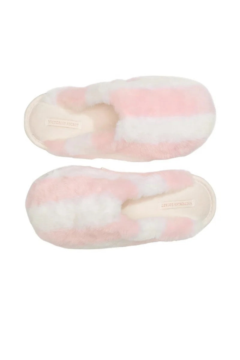Тапочки Домашні Victoria's Secret Closed Toe Faux Fur Slippers Stripe