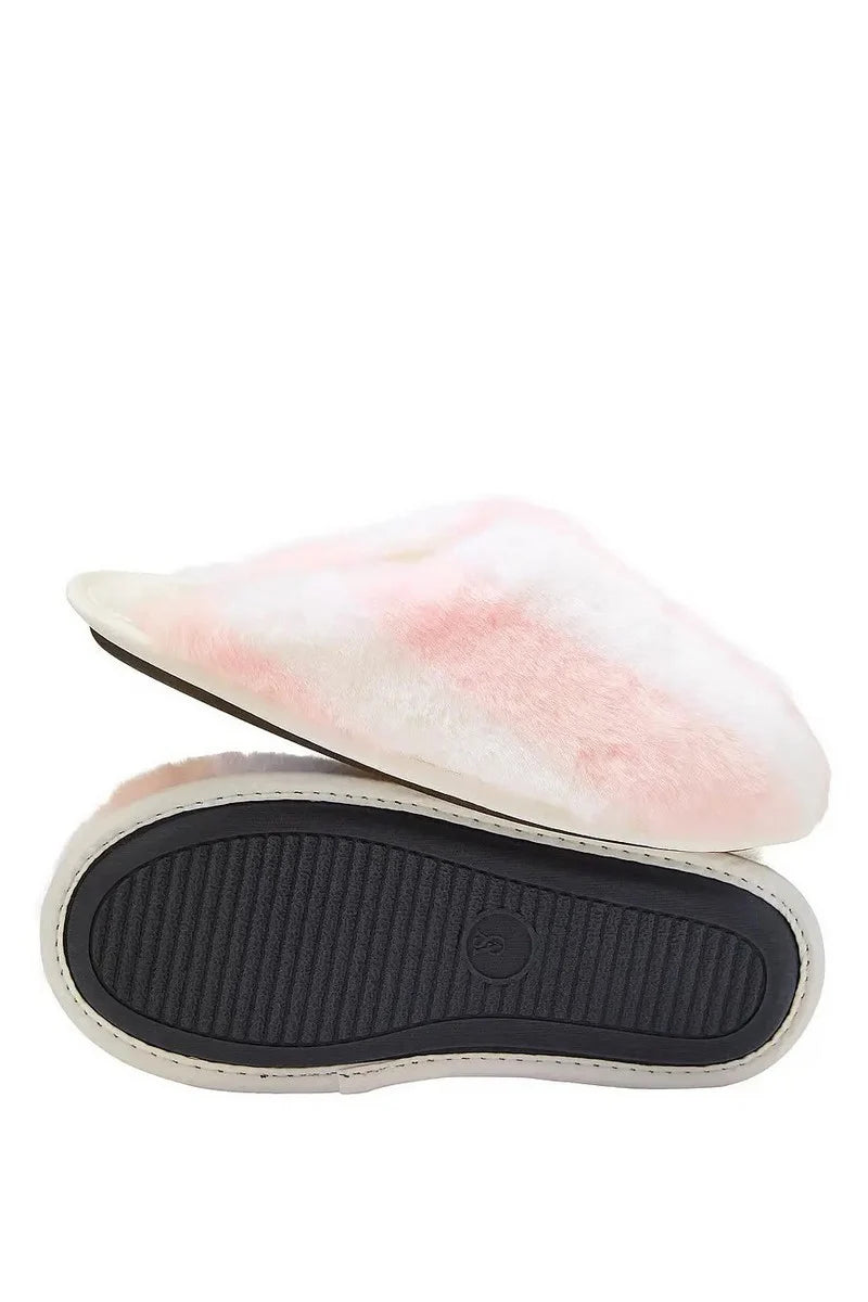 Тапочки Домашні Victoria's Secret Closed Toe Faux Fur Slippers Stripe