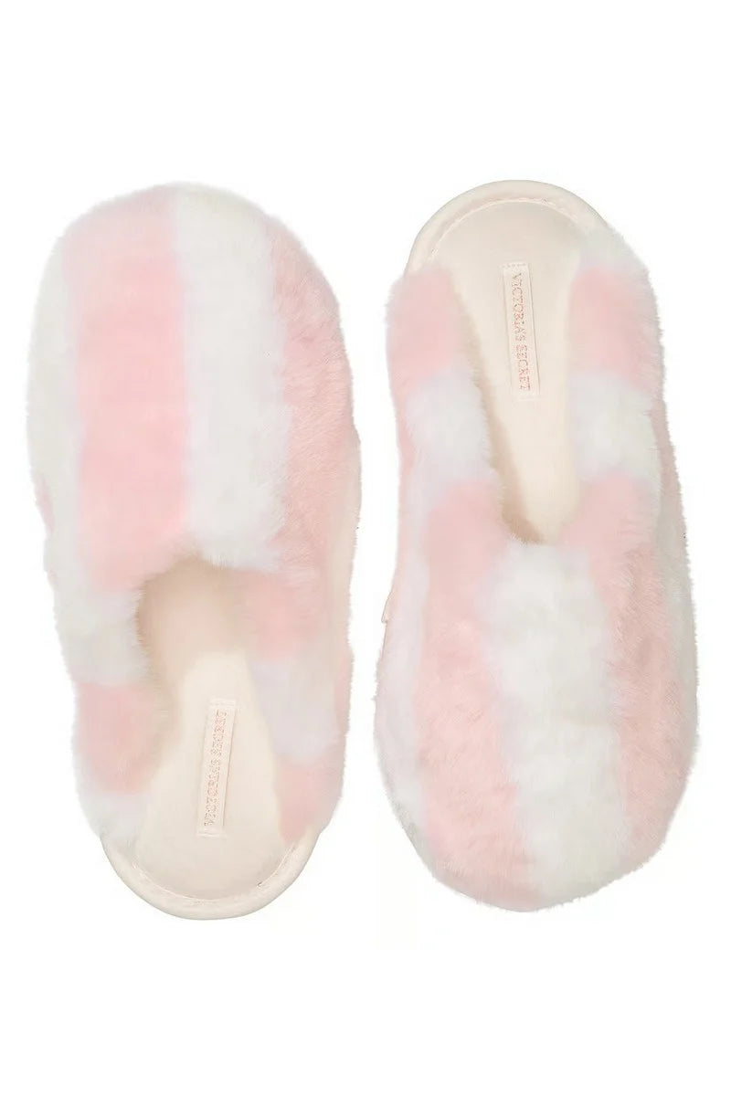 Тапочки Домашні Victoria's Secret Closed Toe Faux Fur Slippers Stripe