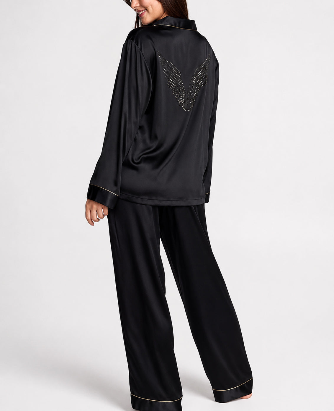 Піжама Victoria's Secret Fashion Show Satin Long Pyjamas Set Black